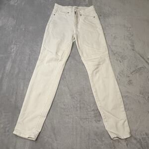 Madewell White Denim Jeans 9" High Riser Skinny Skinny Tapered Leg Women Size 27